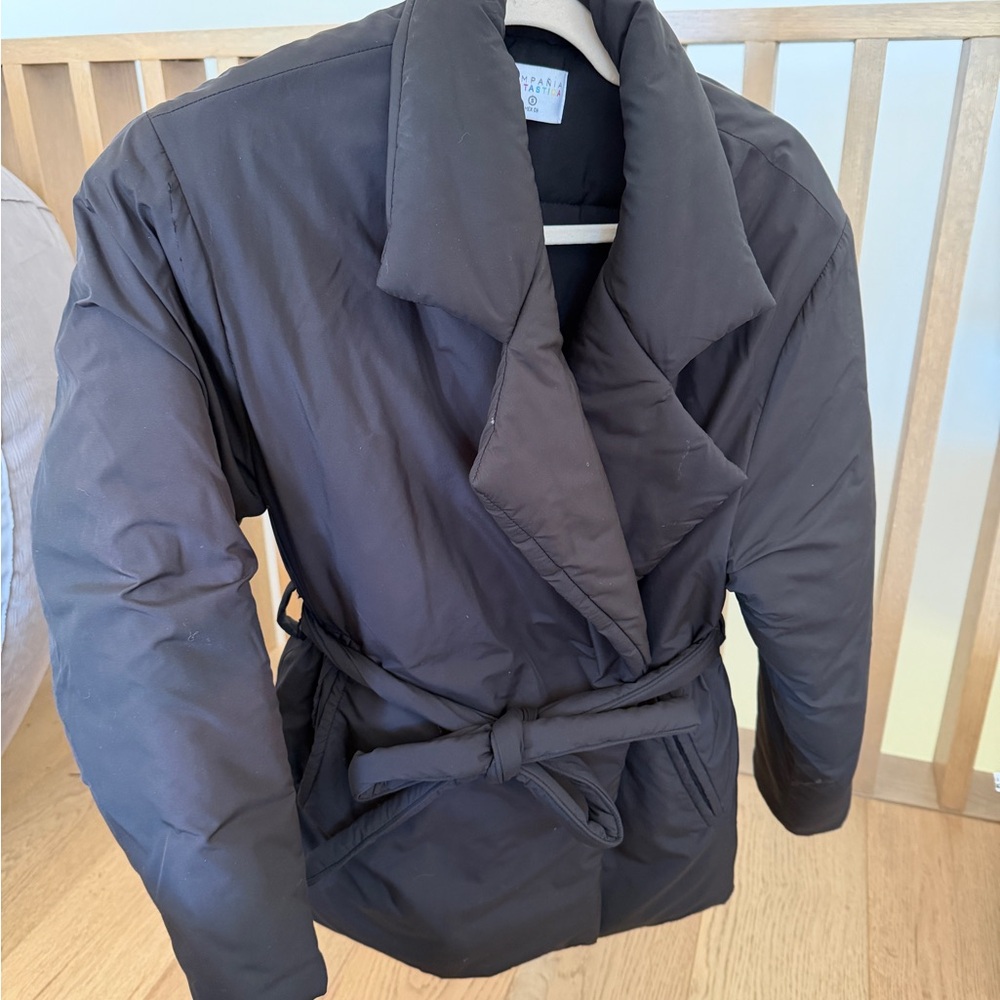Campania Fantastica Cropped Puffer Jacket with Belt